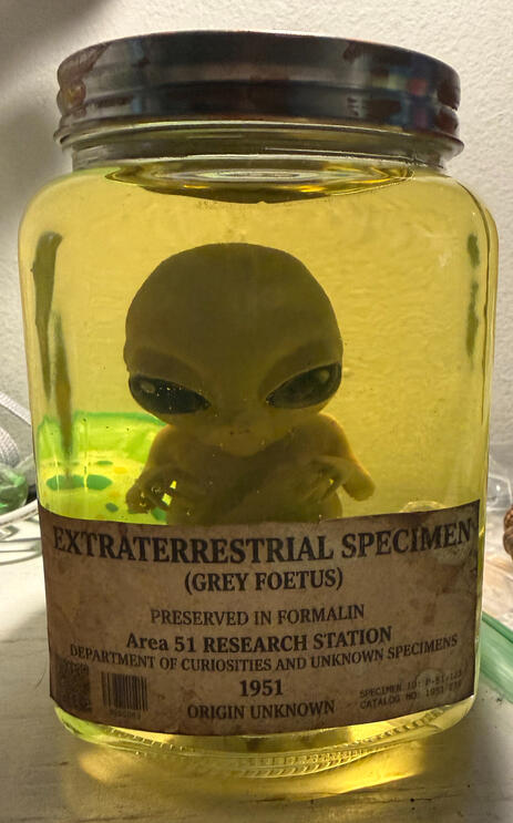 Area 51 Alien in a jar